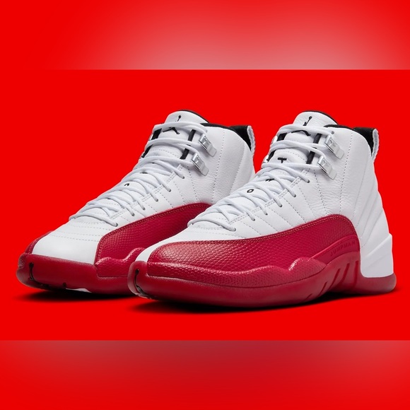 AIR RETRO JORDAN 12 CHERRY white black varsity red CT8013-116 size 8 - 14 - Picture 5 of 10